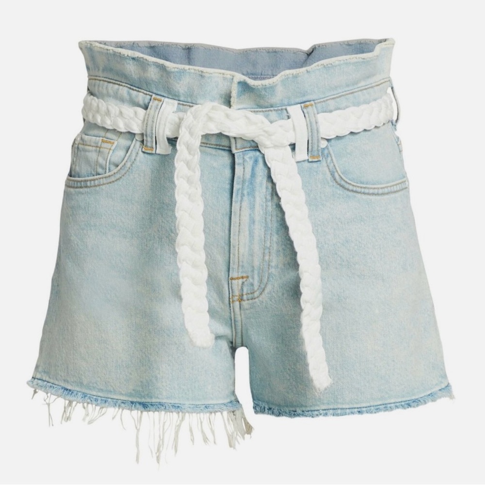 7 For All Mankind Womens Paperbag Short with Braided Belt